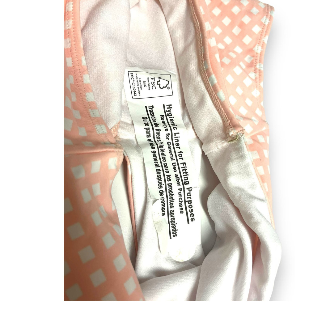 GB Gianna Bini High-Waist w/ Tie Bikini Bottoms | Pink White Check | Sz L, NEW - Picture 5 of 8